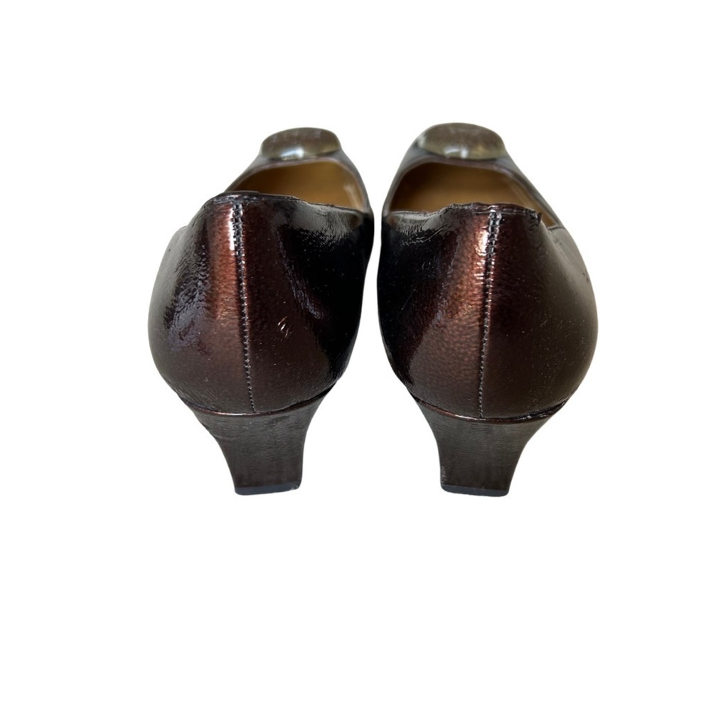 Tahari Evelyn 2 Mocha Patent Leather Heels | Size 9M | Block Heel - Picture 2 of 8
